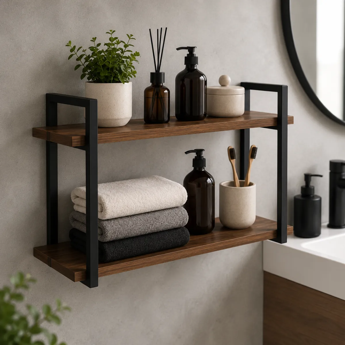 Soportes Para Repisa Acero Reforzado 2pz 30x40 Negro Mate