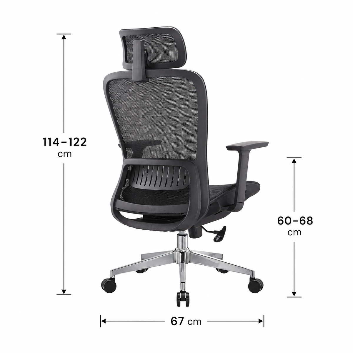 Silla Fent Mesh Negro Alta