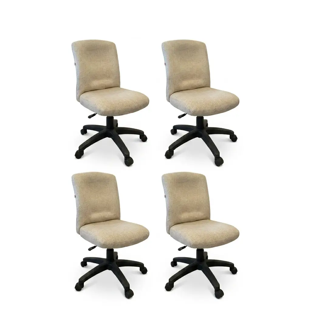 Paquete 4 Sillas de Oficina Beige