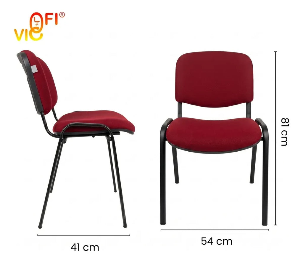 Set De 4 Sillas De Visita Tapizadas Acojinadas Resistentes