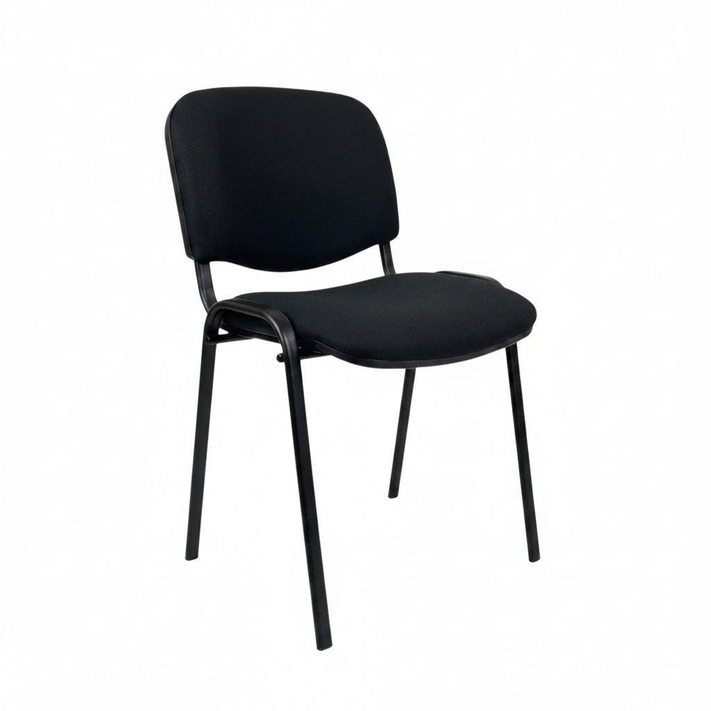 Silla Acojinada ISO De Visita De Oficina Tapizada Resistente Negro Tela