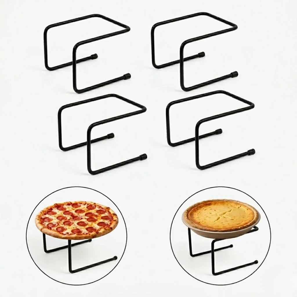 4 Bases Para Pizza / Soporte Para Charola / Negro