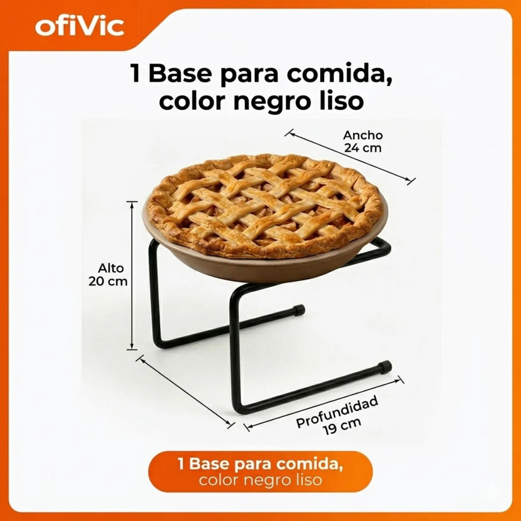 4 Bases Para Pizza / Soporte Para Charola / Negro