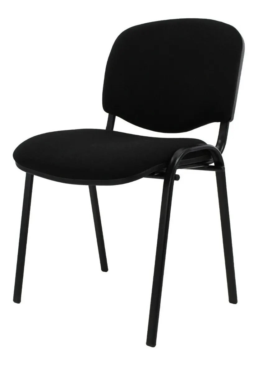 Set 4 Sillas De Visita Multiusos Tapizadas Acojinadas Color Negro