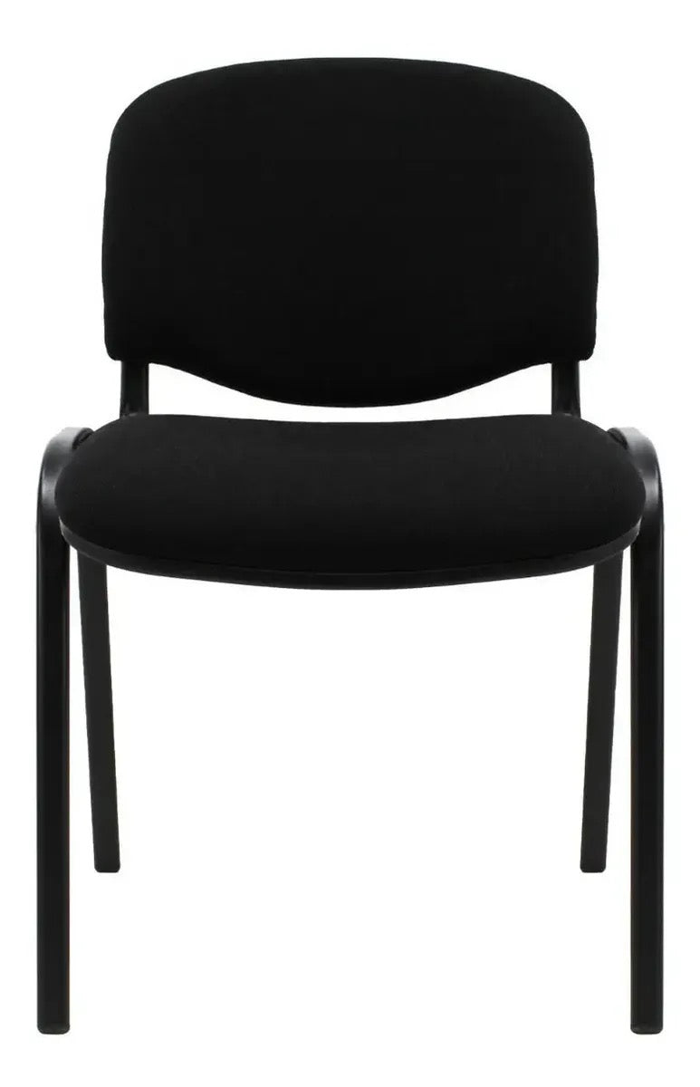 Set 4 Sillas De Visita Multiusos Tapizadas Acojinadas Color Negro
