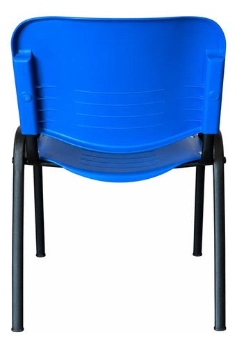 Set De 4 Sillas De Oficina Para Visita Plásticas Color Azul