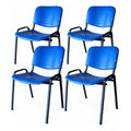 Set De 4 Sillas De Oficina Para Visita Plásticas Color Azul