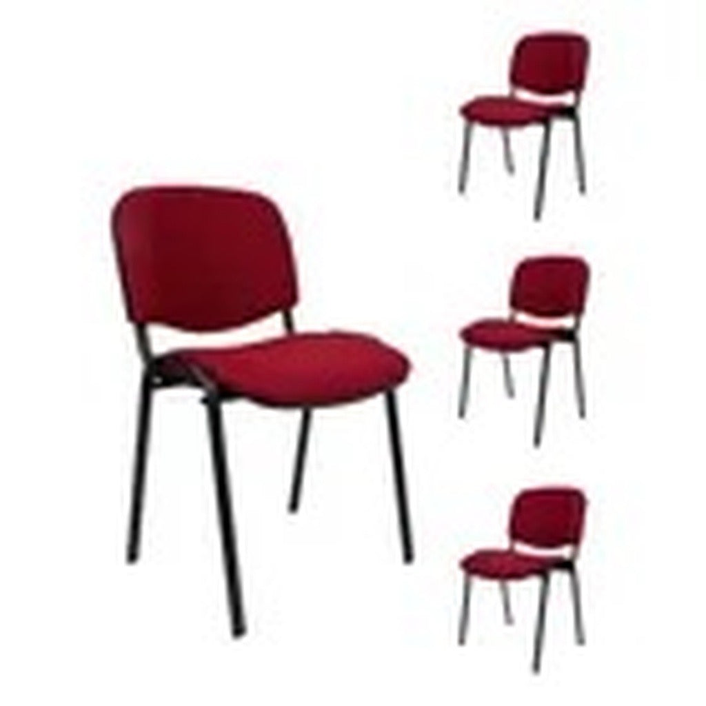Set De 4 Sillas De Visita Tapizadas Acojinadas Resistentes