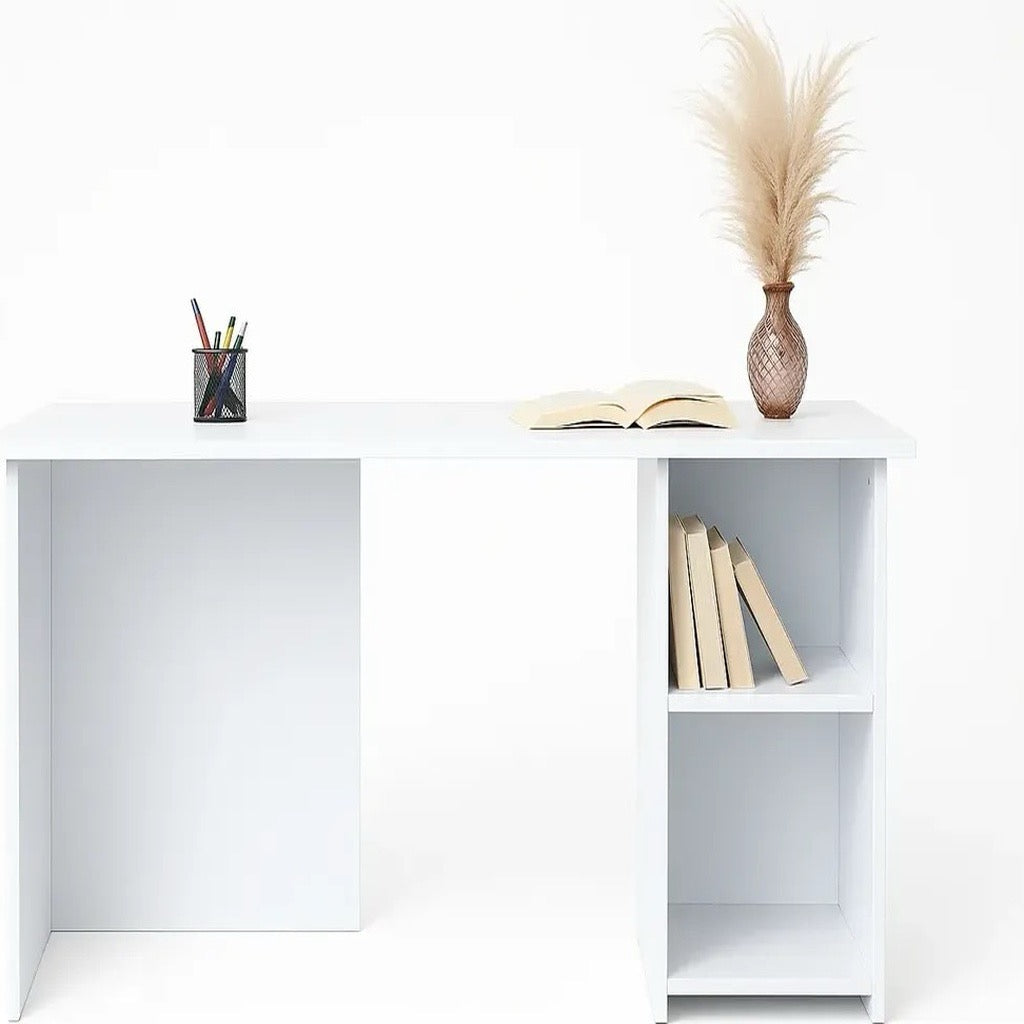 Escritorio Blanco Recto 2 Repisas Blanco
