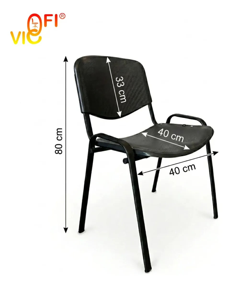 2 Sillas De Oficina Novaiso Plástica Ergonómica Negro Plástico