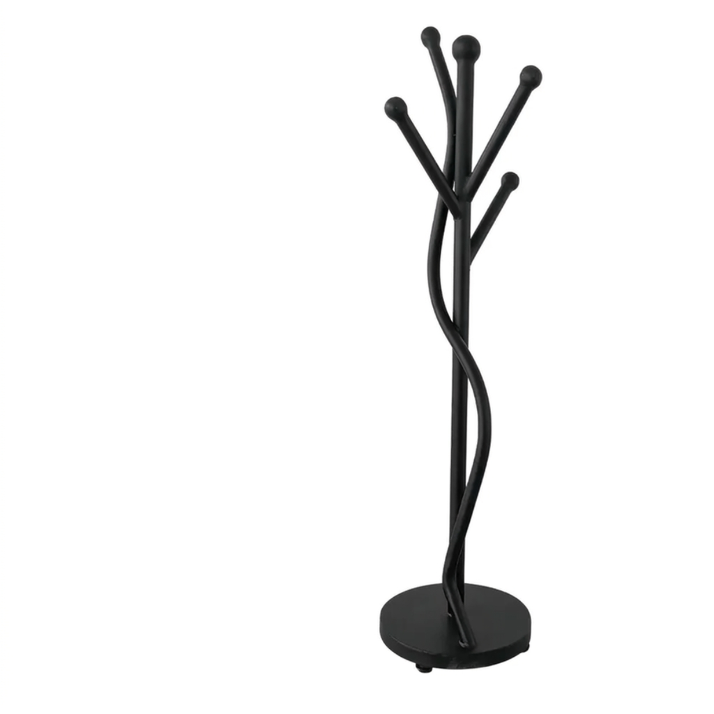 Perchero Metálico Decorativo De Piso Color Negro