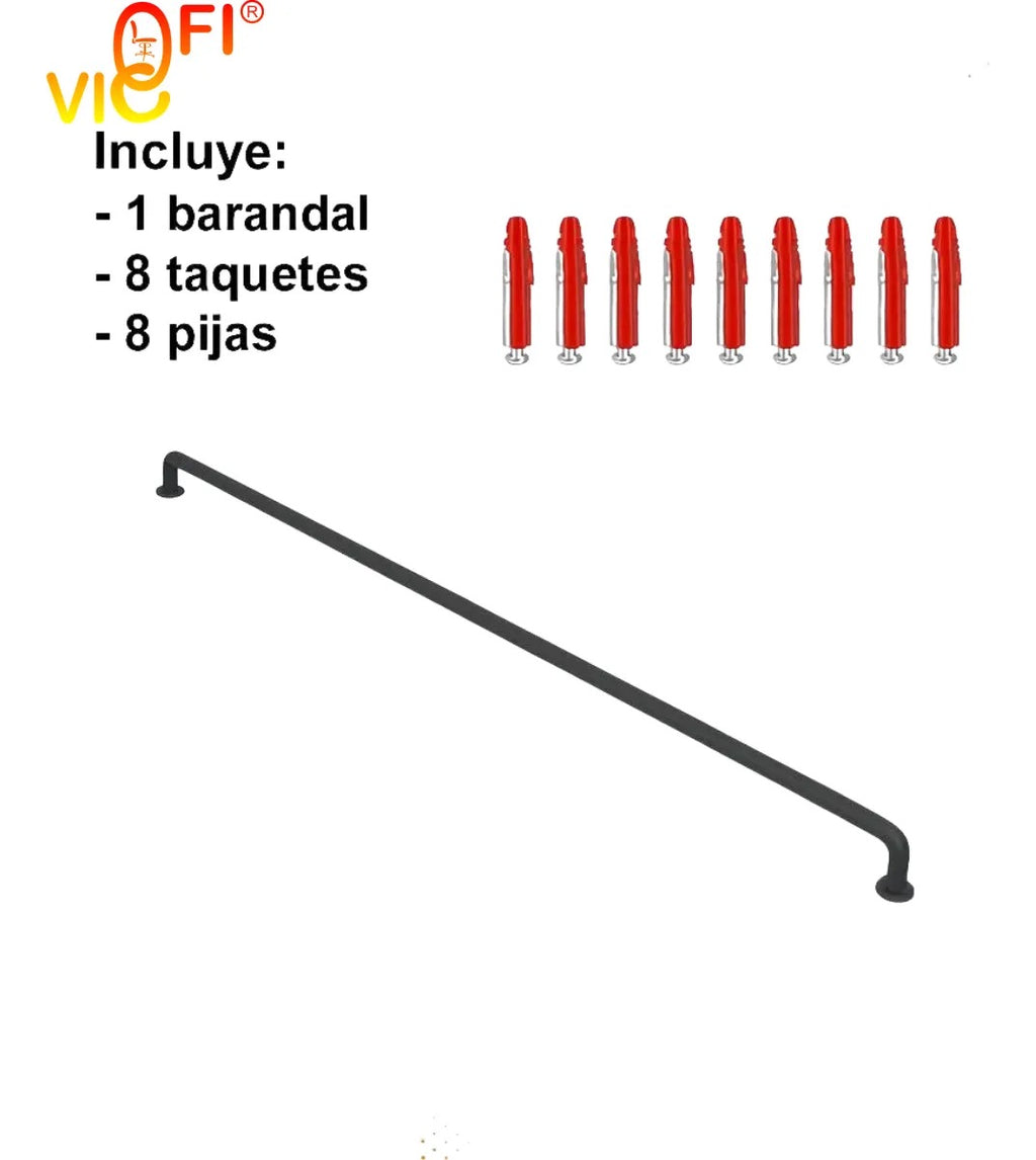 Barandal de escalera negro 200cm