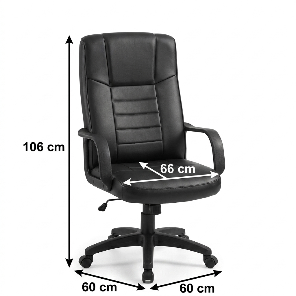 Silla Ejecutiva para Oficina - Infografía de medidas